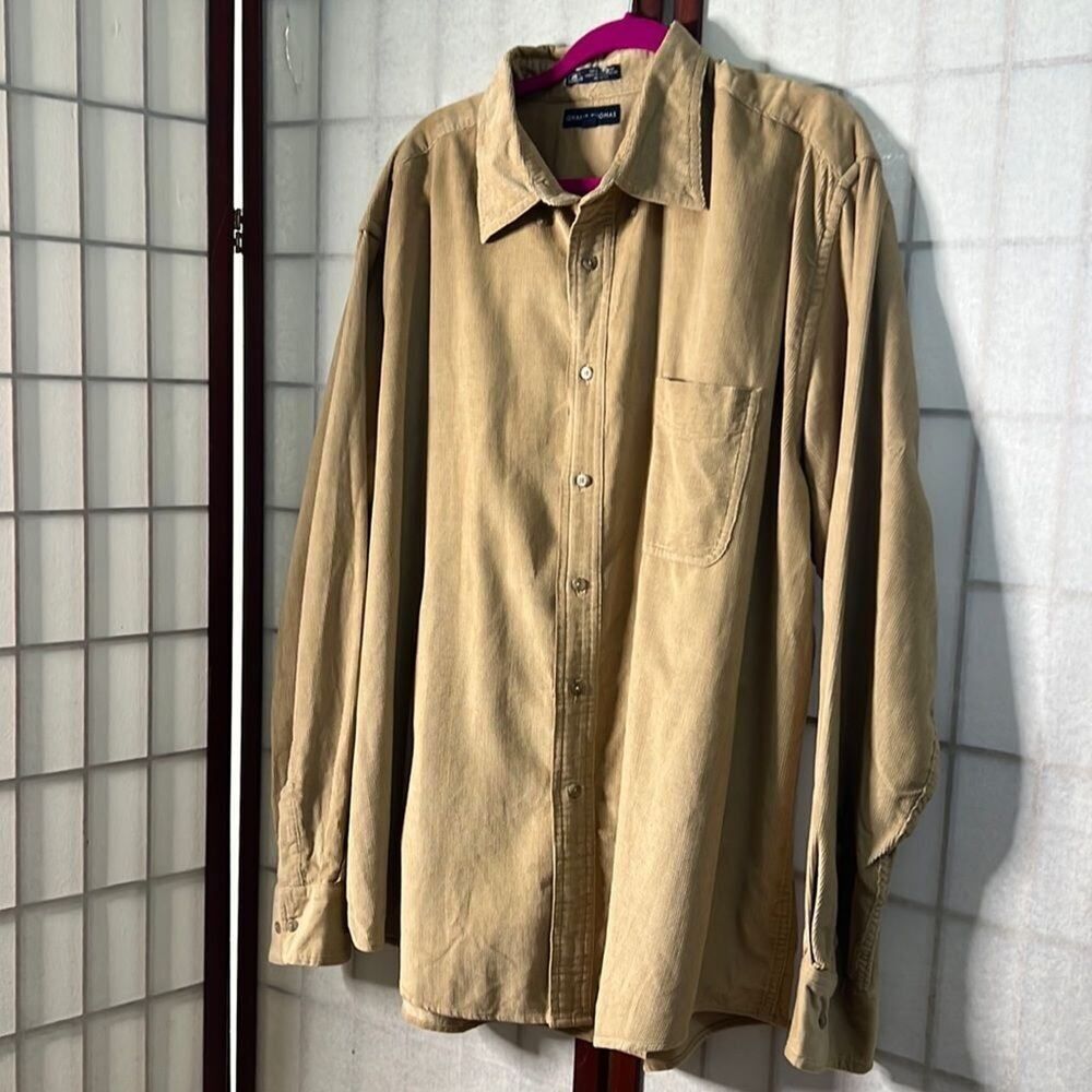 GRANT‎ THOMAS CORDUROY BUTTON DOWN SHIRT SIZE XXL